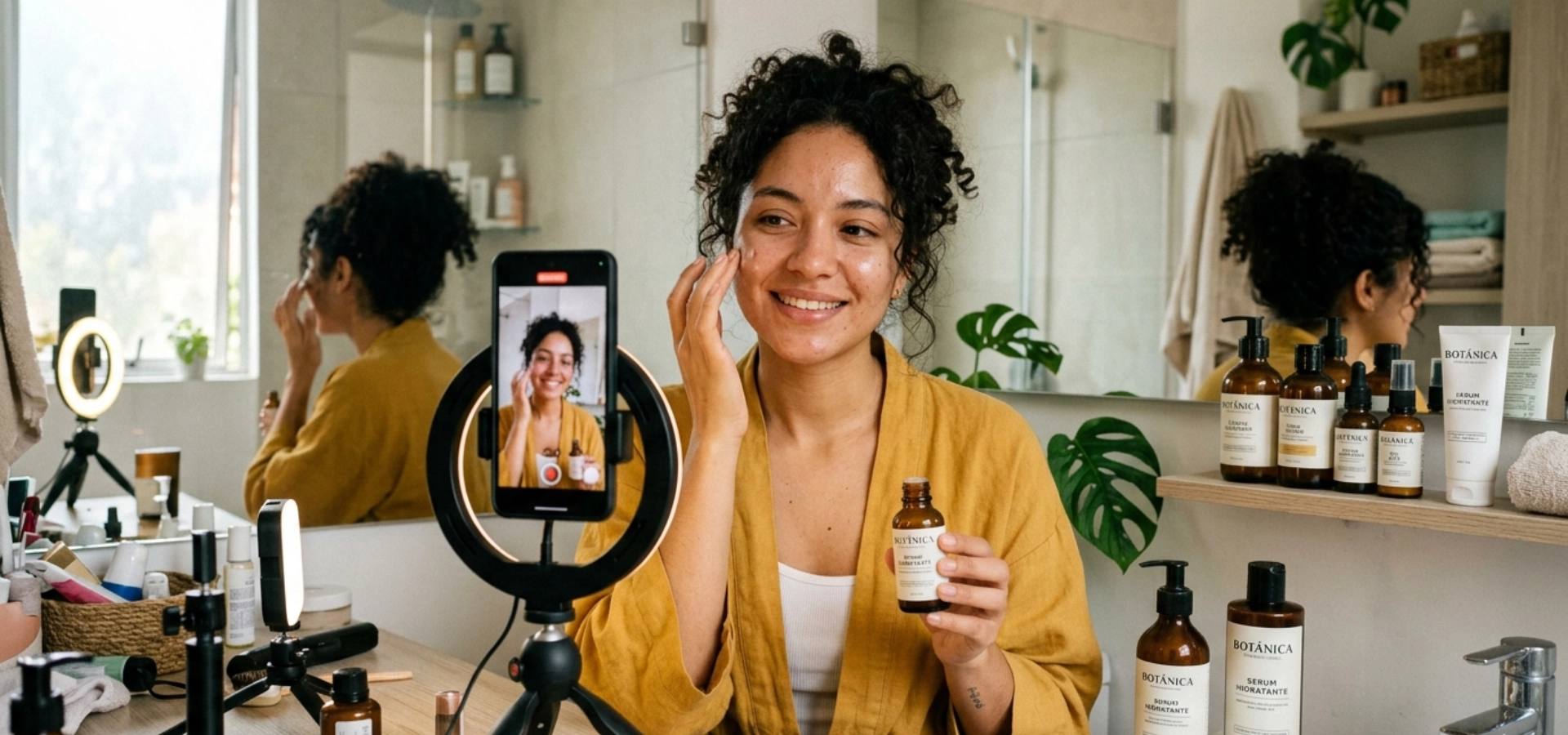 Detrás de cámaras de una creadora de contenido User Generated Content (UGC)